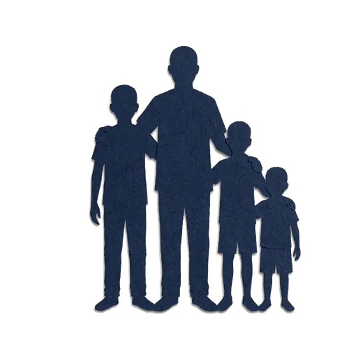 Silhouette of Mr Gyebi and his sons